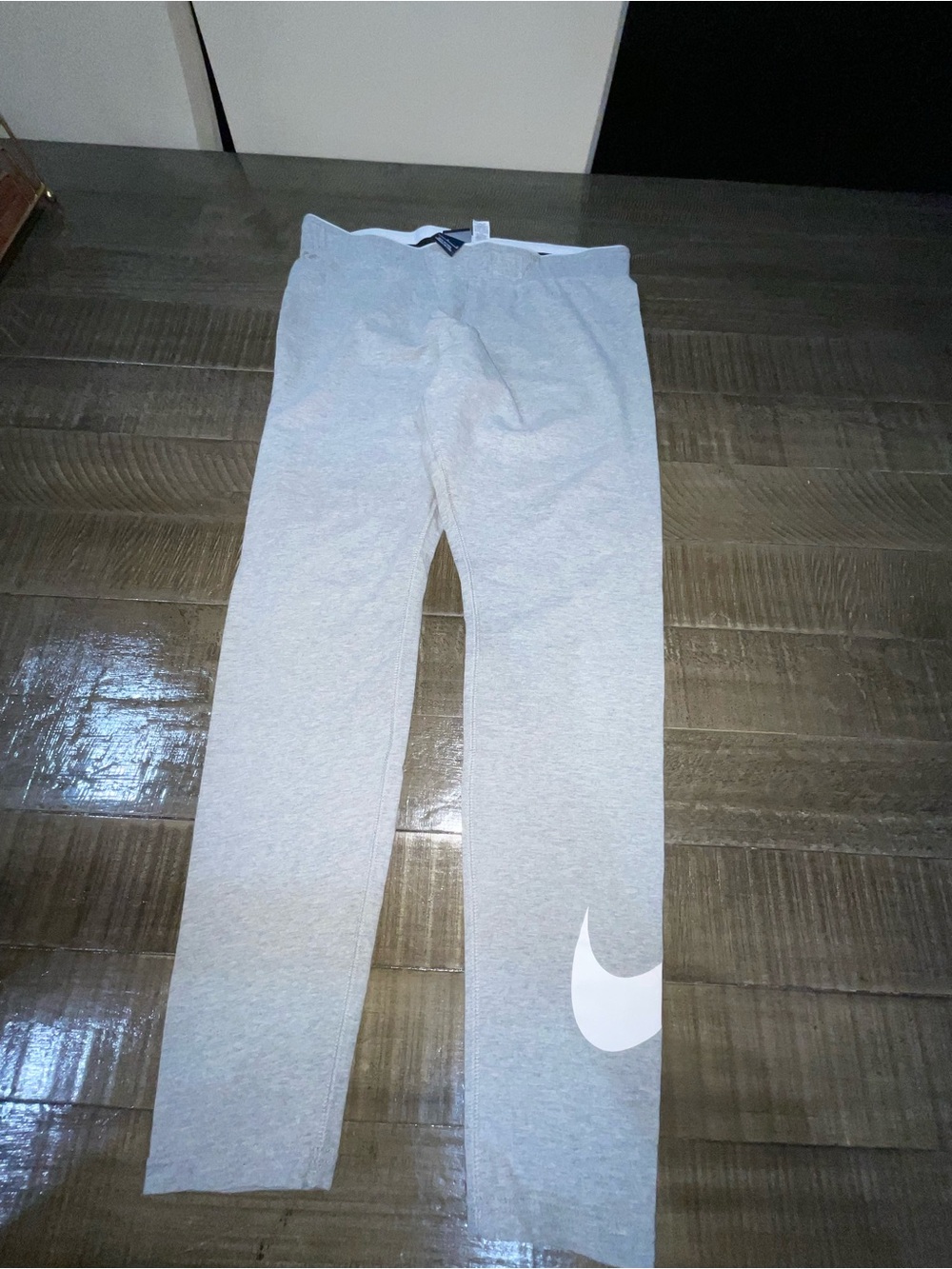Nike Light Gray Leggings with White Swoosh